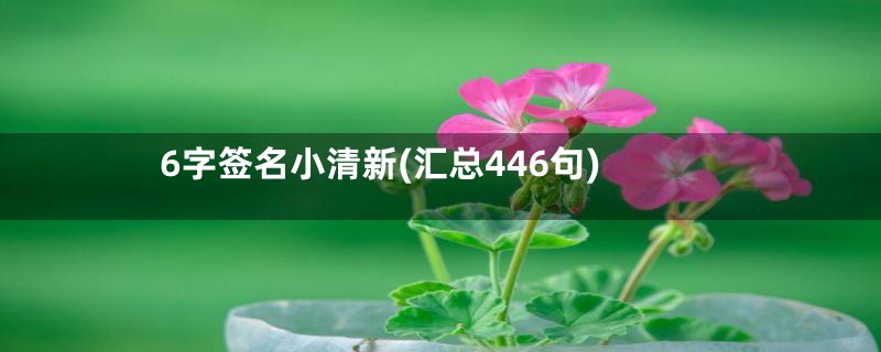 6字签名小清新(汇总446句)