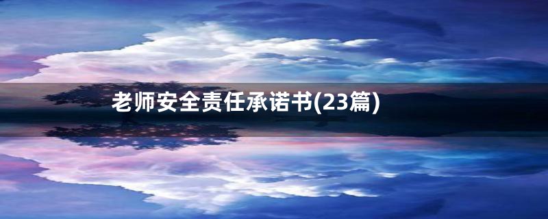 老师安全责任承诺书(23篇)