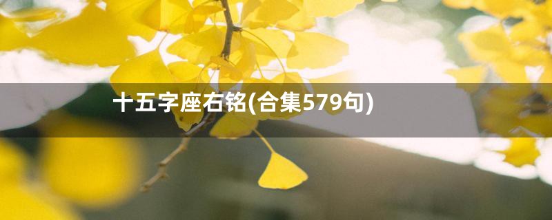 十五字座右铭(合集579句)