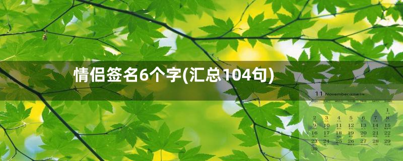 情侣签名6个字(汇总104句)