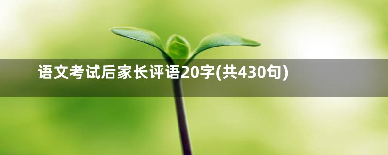 语文考试后家长评语20字(共430句)