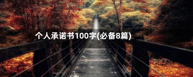 个人承诺书100字(必备8篇)