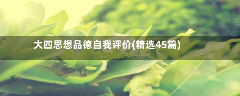 大四思想品德自我评价(精选45篇)