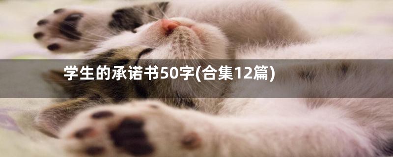 学生的承诺书50字(合集12篇)