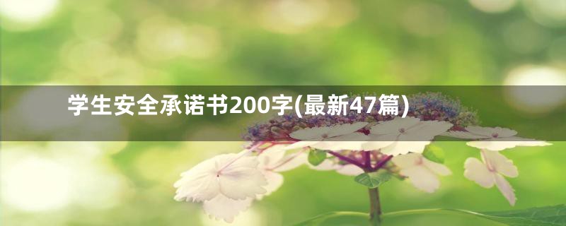 学生安全承诺书200字(最新47篇)