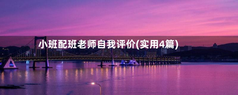 小班配班老师自我评价(实用4篇)