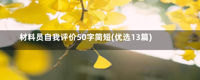 材料员自我评价50字简短(优选13篇)