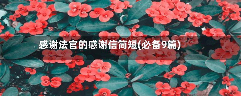 感谢法官的感谢信简短(必备9篇)