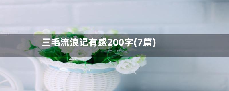 三毛流浪记有感200字(7篇)