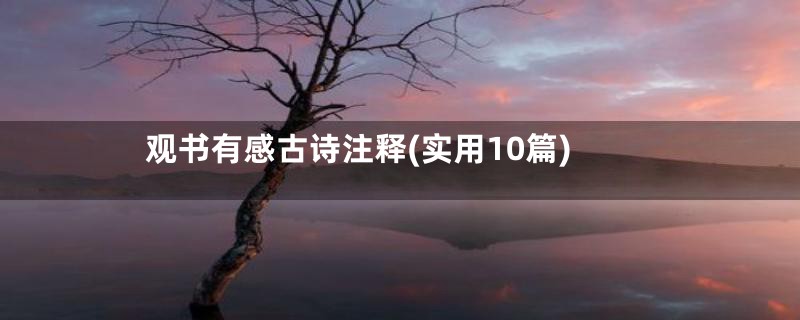 观书有感古诗注释(实用10篇)