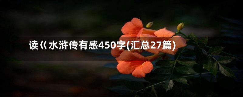 读巜水浒传有感450字(汇总27篇)