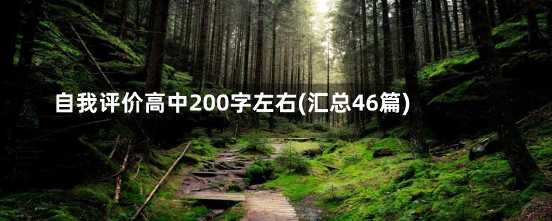 自我评价高中200字左右(汇总46篇)