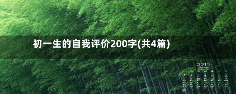 初一生的自我评价200字(共4篇)