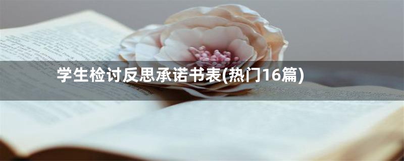 学生检讨反思承诺书表(热门16篇)