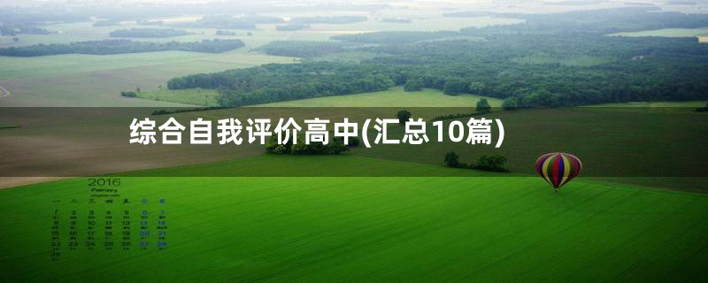 综合自我评价高中(汇总10篇)