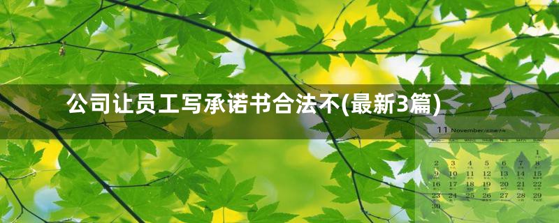 公司让员工写承诺书合法不(最新3篇)