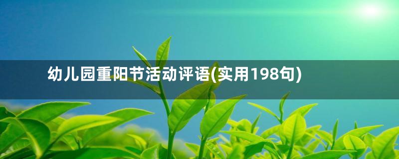 幼儿园重阳节活动评语(实用198句)