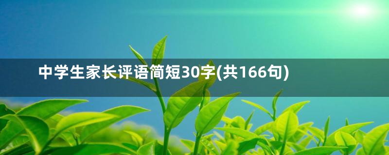 中学生家长评语简短30字(共166句)