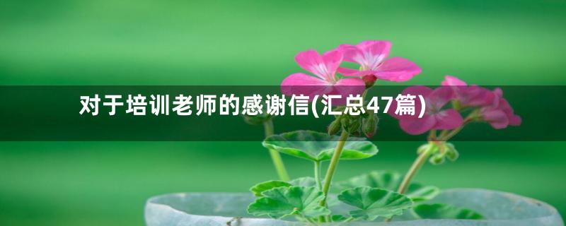 对于培训老师的感谢信(汇总47篇)