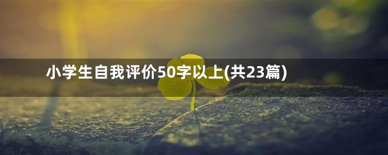 小学生自我评价50字以上(共23篇)