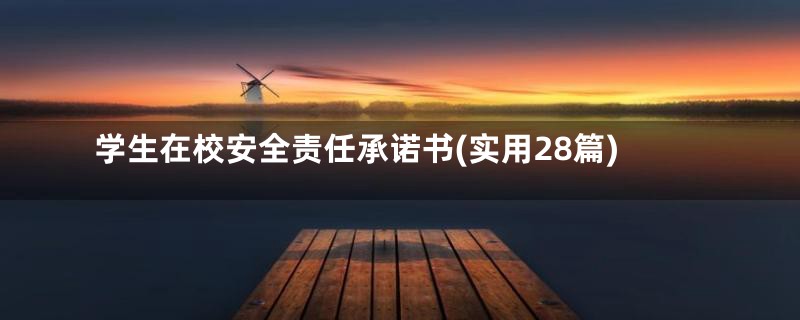 学生在校安全责任承诺书(实用28篇)