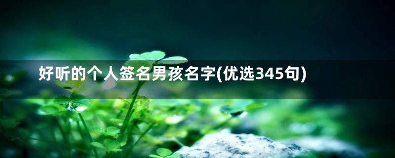 好听的个人签名男孩名字(优选345句)