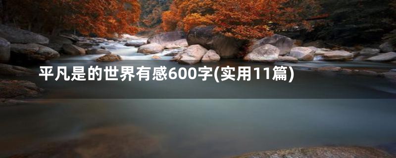 平凡是的世界有感600字(实用11篇)