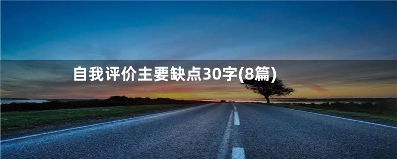 自我评价主要缺点30字(8篇)