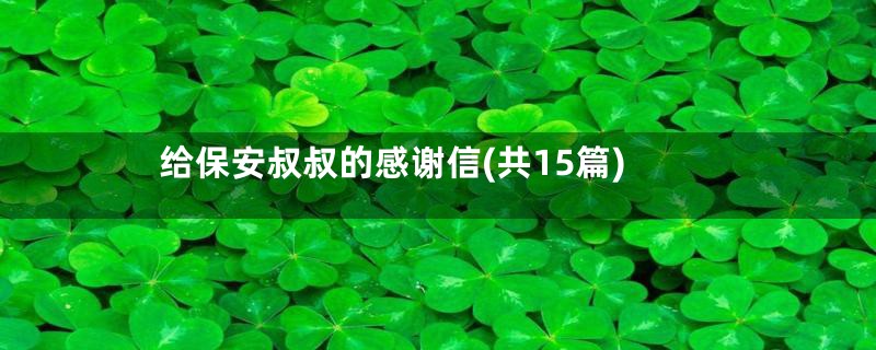 给保安叔叔的感谢信(共15篇)