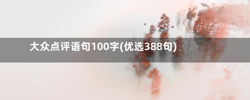 大众点评语句100字(优选388句)