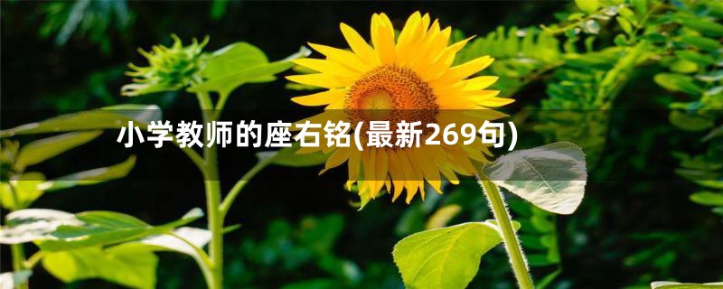 小学教师的座右铭(最新269句)