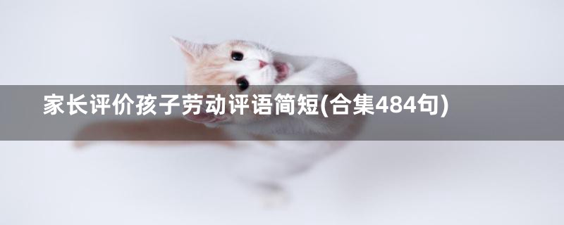 家长评价孩子劳动评语简短(合集484句)