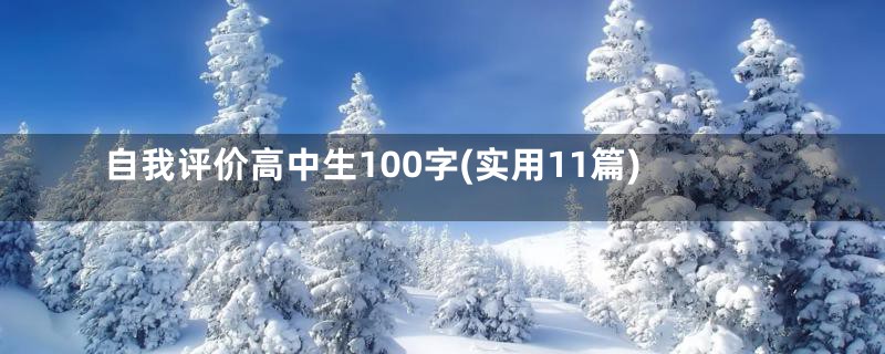 自我评价高中生100字(实用11篇)