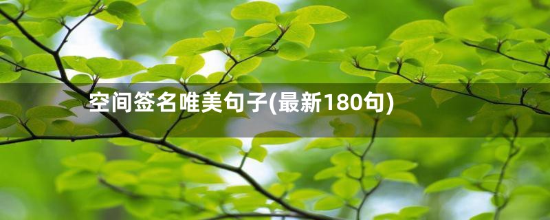 空间签名唯美句子(最新180句)