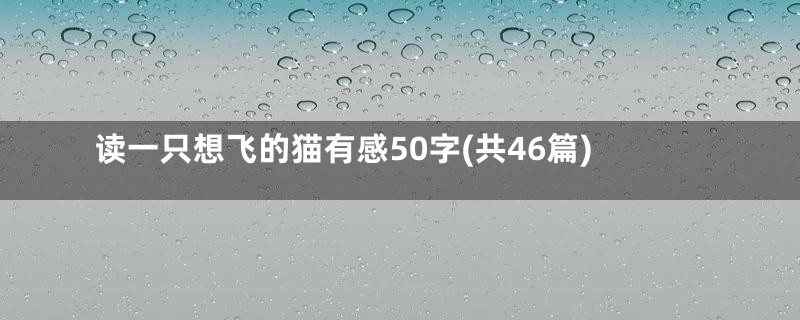 读一只想飞的猫有感50字(共46篇)