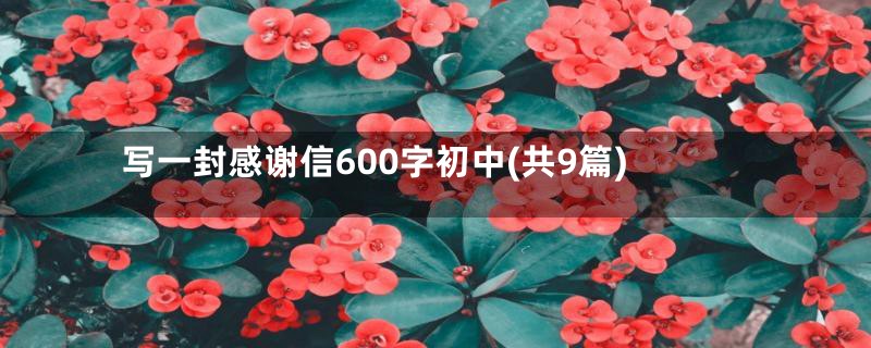 写一封感谢信600字初中(共9篇)