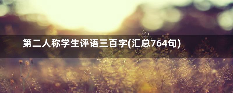 第二人称学生评语三百字(汇总764句)