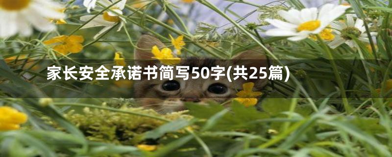 家长安全承诺书简写50字(共25篇)