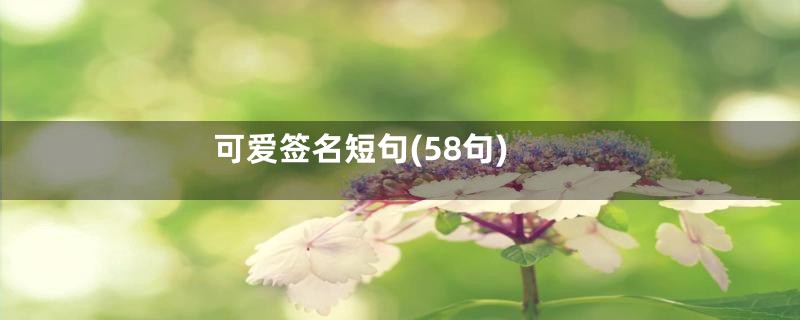 可爱签名短句(58句)