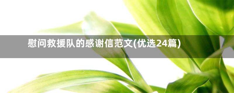 慰问救援队的感谢信范文(优选24篇)