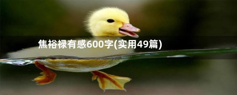 焦裕禄有感600字(实用49篇)