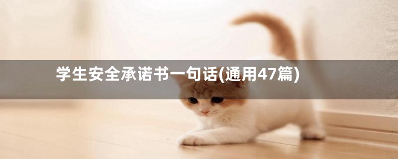 学生安全承诺书一句话(通用47篇)