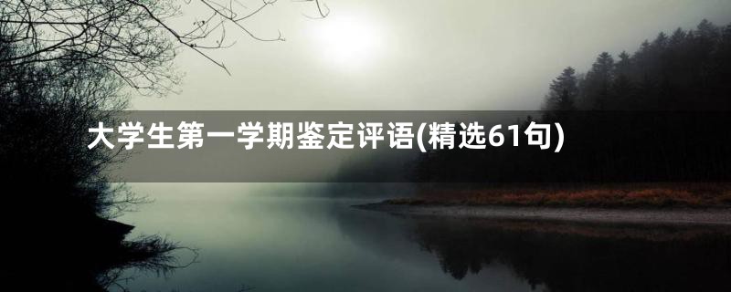 大学生第一学期鉴定评语(精选61句)