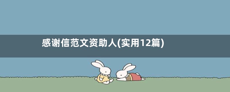 感谢信范文资助人(实用12篇)