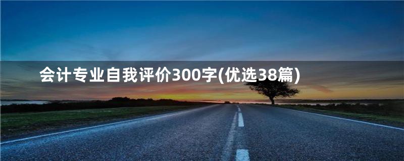 会计专业自我评价300字(优选38篇)