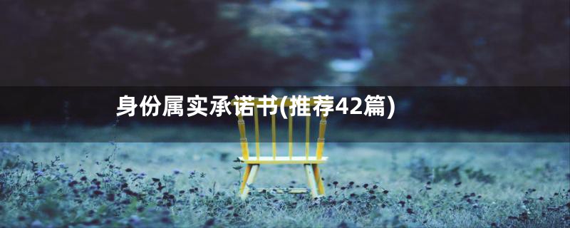 身份属实承诺书(推荐42篇)