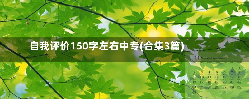 自我评价150字左右中专(合集3篇)