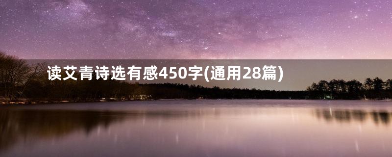 读艾青诗选有感450字(通用28篇)