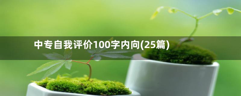 中专自我评价100字内向(25篇)