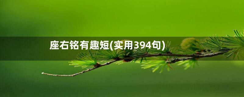 座右铭有趣短(实用394句)